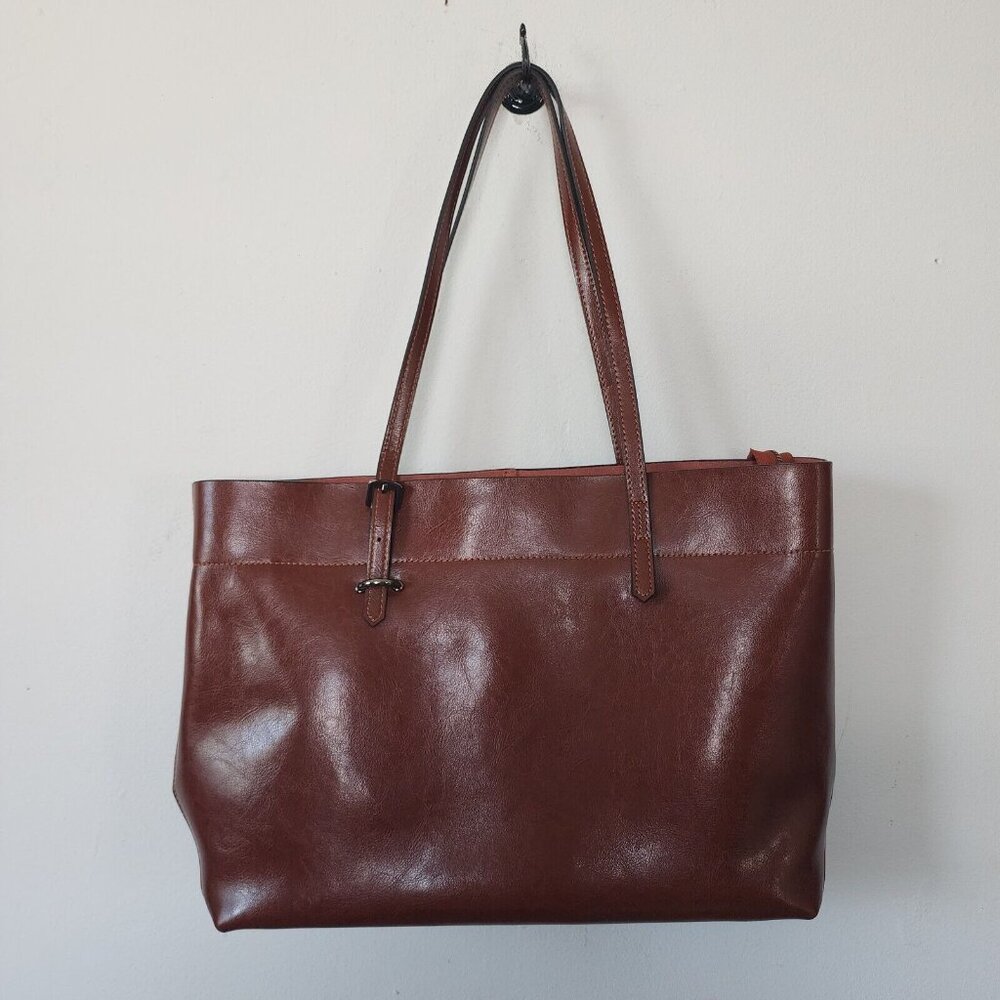 Kattee Leather Hobo Brown Bag Zip Close Leather